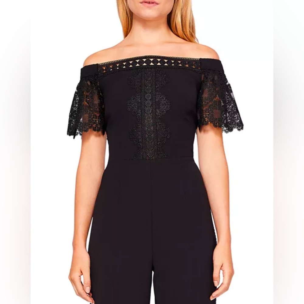 Ted Baker Black Lace Off-Shoulder Jumpsuit